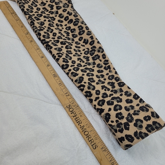 New Direction Leopard Print Women's Jean Jacket silver buttons edgy classic L - Picture 7 of 11